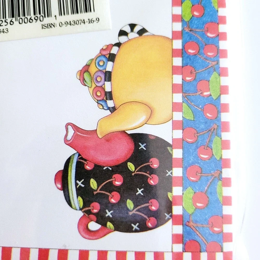 Vintage 90s Cherry Teapot, Tea Party Invitations (8) Mary Engelbreit, 1993 - New